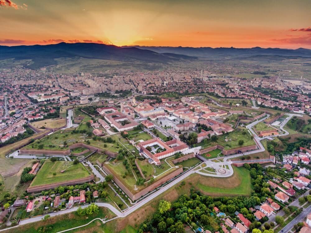 Alba Carolina Fortress, aerial view